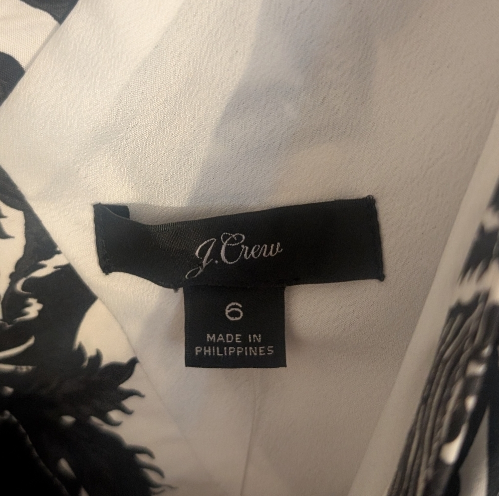 New With Tags J. Crew Tiered Maxi Dress in Ratti Print Black and White (size 6) - Picture 9 of 11